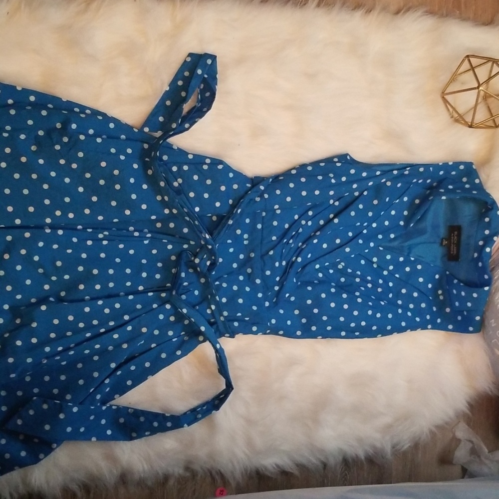 Black label poke adot dress